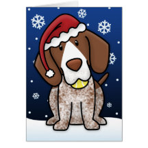 Kawaii German Shorthair Pointer Christmas Card