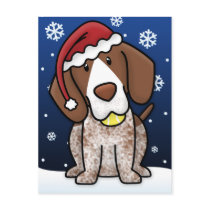 Kawaii German Shorthair Pointer Christmas Postcard