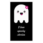 Kawaii ghost bookmark business card template
