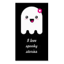 Kawaii ghost bookmark business cards