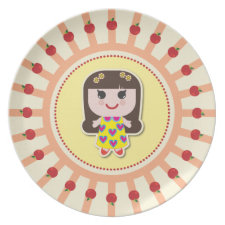 Kawaii Girl Cute Girl Party Plates