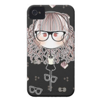Kawaii Glasses Doll Iphone Case (Black Version) casemate cases