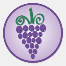 Kawaii Grapes Stickers