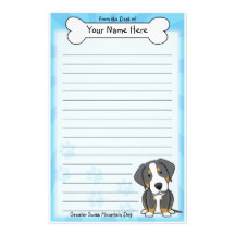 Kawaii Greater Swiss Mountain Dog Stationery
