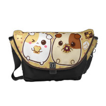 Kawaii guinea pigs messenger bags