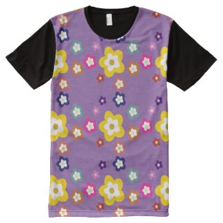 Kawaii Guy Flower Power Tshirt purple All-Over Print T-shirt