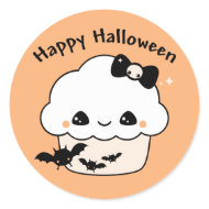 Kawaii Halloween Cupcake sticker