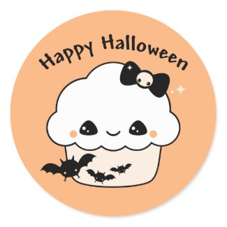 Kawaii Halloween Cupcake sticker