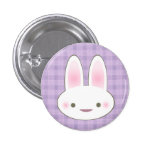 KAWAII HAPPY BUNNY GINGHAM CUTE FACE buttons