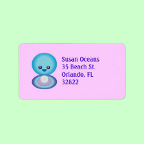 Kawaii Happy Clam labels