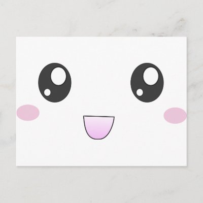 Kawaii happy face post card