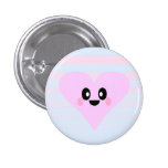 KAWAII HEART STRIPES PIN BUTTON buttons