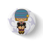 Kawaii Hipster Girl Button buttons