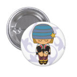 Kawaii Hipster Girl Button buttons