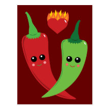 Kawaii Hot Pepper Postcards