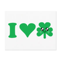 KAWAII I HERZ-SHAMROCK-LIEBES-GLÜCKLICHE IREN postkarten