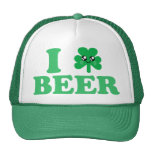 KAWAII I LOVE BEER SHAMROCK LUCKY IRISH HAPPY FACE hats
