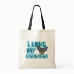 Kawaii I Love My Black & Tan Chihuahua bags
