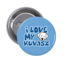 Kawaii I Love My Kuvasz Buttons