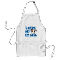 Kawaii I Love My Pit Bull Apron