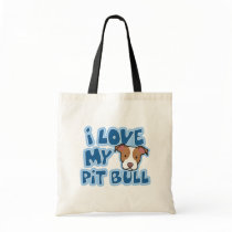 Kawaii I Love My Pit Bull Tote Bag