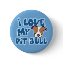 Kawaii I Love My Pit Bull Pin