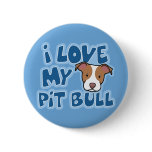 Kawaii I Love My Pit Bull buttons