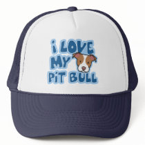 Kawaii I Love My Pit Bull Mesh Hats