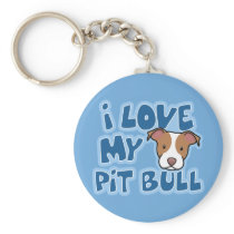Kawaii I Love My Pit Bull Keychain
