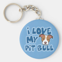 Kawaii I Love My Pit Bull Keychain
