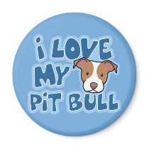 Kawaii I Love My Pit Bull Refrigerator Magnets