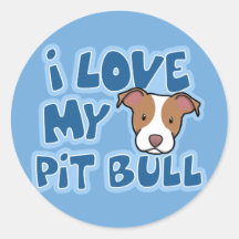 Kawaii I Love My Pit Bull Stickers