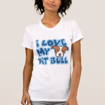 Kawaii I Love My Pit Bull Women's T Shirts
