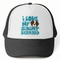 Kawaii I Love My Saint Bernard Mesh Hats