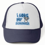 Kawaii I Love My Schnauzer hats
