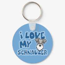 Kawaii I Love My Schnauzer keychains by MenagerieMayhem Kawaii I Love My Schnauzer keychains