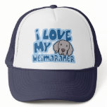 Kawaii I Love My Weimaraner Hats