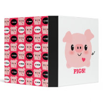 Kawaii I Love Pigs binders