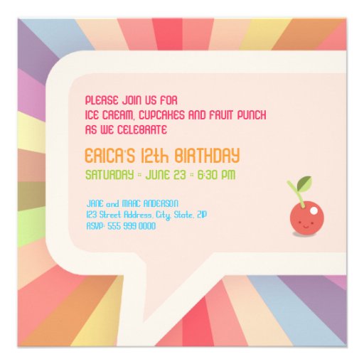 Kawaii Ice Cream Birthday Party invitation