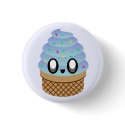 KAWAII ICE CREAM BLUEBERRY CONE PIN BUTTON by kawaiifiveo KAWAII ICE CREAM BLUEBERRY CONE PIN BUTTON