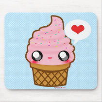 Kawaii Ice Cream Love  Mousepad