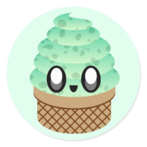 kawaii ice cream mint chocolate chip stickers
