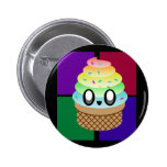 KAWAII ICE CREAM RAINBOW CONE COLOUR SQUARES buttons