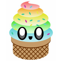 KAWAII ICE CREAM RAINBOW CONE SWEET DELICIOUS YAY t-shirts