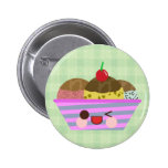 Kawaii Ice Cream Sundae Flavors Delicious Plaid buttons
