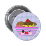 Kawaii Ice Cream Sundae Flavors Delicious Plaid buttons