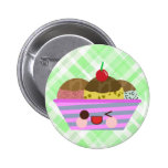 Kawaii Ice Cream Sundae Flavors Delicious Plaid buttons