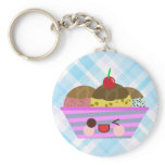 Kawaii Ice Cream Sundae Flavors Delicious Plaid keychains