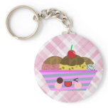 Kawaii Ice Cream Sundae Flavors Delicious Plaid keychains