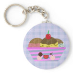 Kawaii Ice Cream Sundae Flavors Delicious Plaid keychains